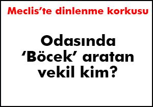 Bir vekil TBMM deki odasında  Böcek  arattı